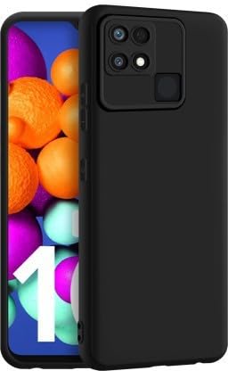 Desirtech Silicon Mobile Back Cover for Redmi 10 | Black