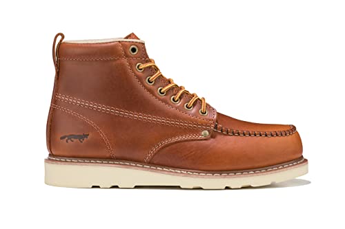 Image of Golden Fox Work Boots 6 inch Men's Moc Toe Wedge Comfortable Boot for Construction