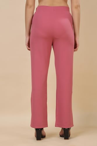 Image of Women's Polycotton Comfort Fit Straight Trousers - Lightweight, Flexible & Skin-Friendly Pants for Work, Travel & Casual Style