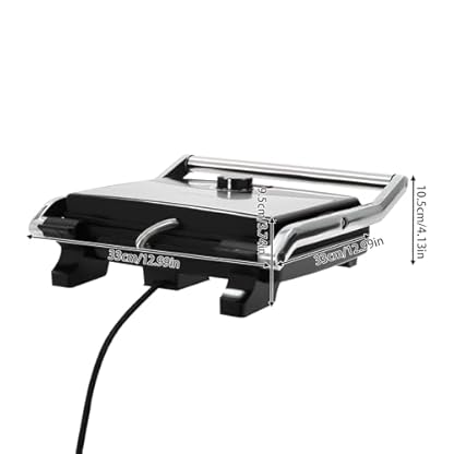 Kontaktgrill, 2000W Elektrogrill, 100-250 ℃ Einstellbare Temperatur, Antihaftbeschichtete Backblech, für Steak, Sandwiches, gegrilltes Fleisch, Edelstahl – Bild 4