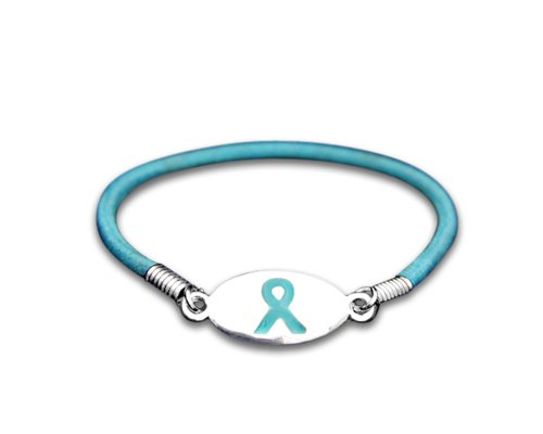 Teal Ribbon Awareness Stretch Wholesale Pack Bracelets - Teal Ribbon Bracelets for Sexual Assault, Rape, and Ovarian Cancer Awareness – Perfect for Support Groups and Fundraisers