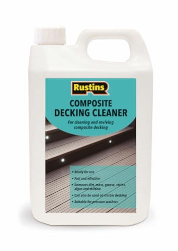 Rustins Composite Decking Cleaner - Effective Mold and Mildew Remover | Deep Cleaning Solution for Decks Patios and Outdoor Spaces 4 litre
