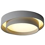 Pendant Lights, Round Semi Flush Mount Chaner - Boho Ceiling Light for Living Room Bedroom Hallway Indoor Decorative Lamp 3000/4000/6000K Tricolor Dimming(White,50cm/19.6