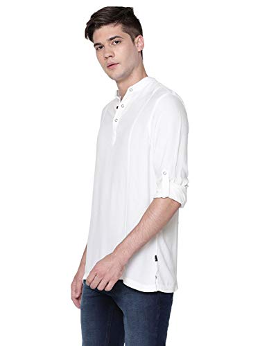 Image of Identiti Men Solid Slim Fit 100% Viscose Casual Shirt /Kurta for Men