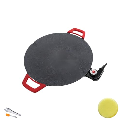 Round Electric Grill And Griddle With Dual Zone Cooking Surface,5-Level Temperature Control And Oil Filling Port For Healthy Indoor Grilling Of Steaks,Burgers,Pancakes And Bbq - Easy (15.74)