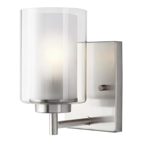 Image of Generation Lighting 4137301-962 Elmwood Park One - Light Wall /Bath Sconce Vanity Style Fixture, Brushed Nickel