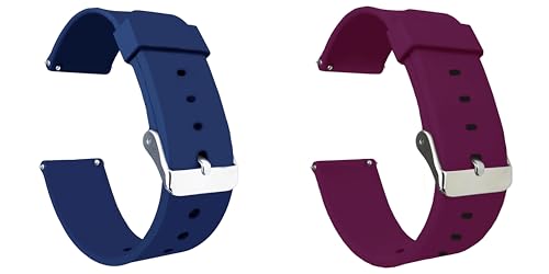 Image of ACM Pack of 2 Watch Strap Silicone Belt 22mm compatible with Beatxp Unbound Neo Smartwatch Casual Classic Band (Blue /Purple)