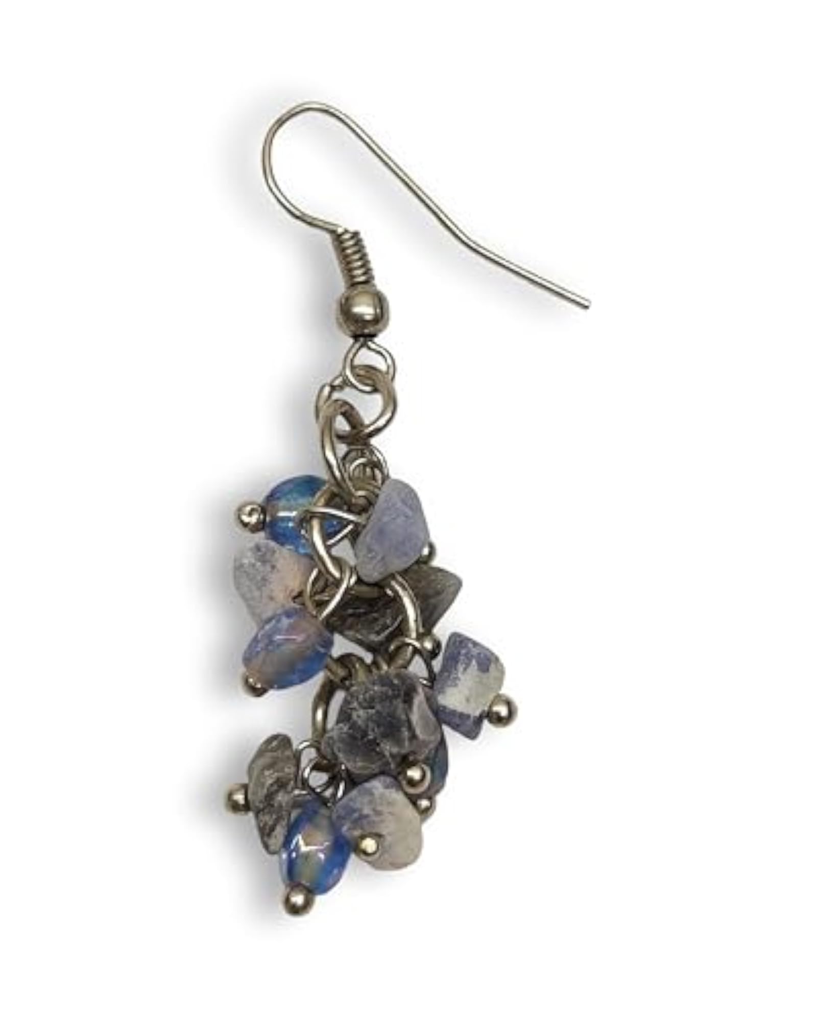 Handcrafted Natural Stone Dangle Earrings Set, 3 Pairs