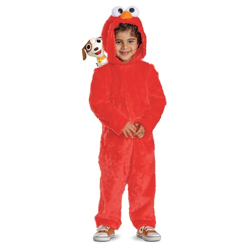 Disguise Sesame Street Elmo Costume with Tango, Offical Elmo Cosutme for Kids with Attached Tango Dog, Toddler Size (4-6)