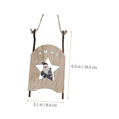 CIMAXIC Topo de mesa com pingente de trenó de madeira, decoração de mesa, decoração de árvore de Nat