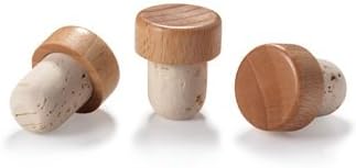 WidgetCo 19.5mm Natural T-Cork with Wood Top, Bar Corks, For Spirits, Liquor, & Syrups (Qty 25)
