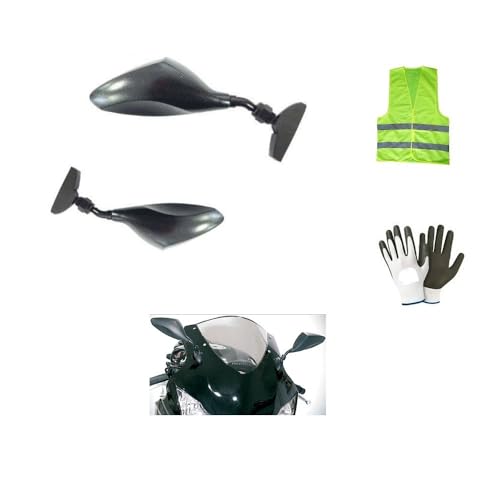 KOMPATIBEL MIT K-TM RC 200 ABS Paar Spiegel FÜR VERKLEIDTE MOTORRÄDER IN Carbon-Optik RÜCKBLICK Spiegel FAR SPORTSPIEGEL + M.6 MONTAGESATZ ENTHALTEN