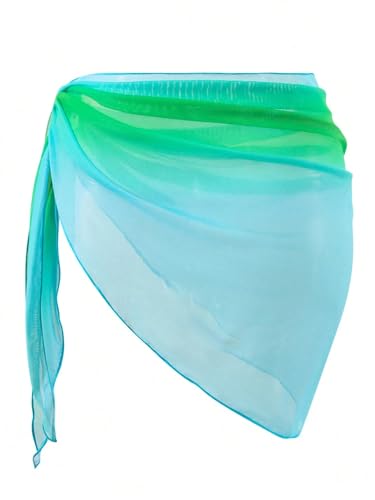 Image of ZAFUL Boho Beach Cover Ups for Women Sarong Coverups Sheer Bikini Chiffon Wraps Skirts for Swimwear