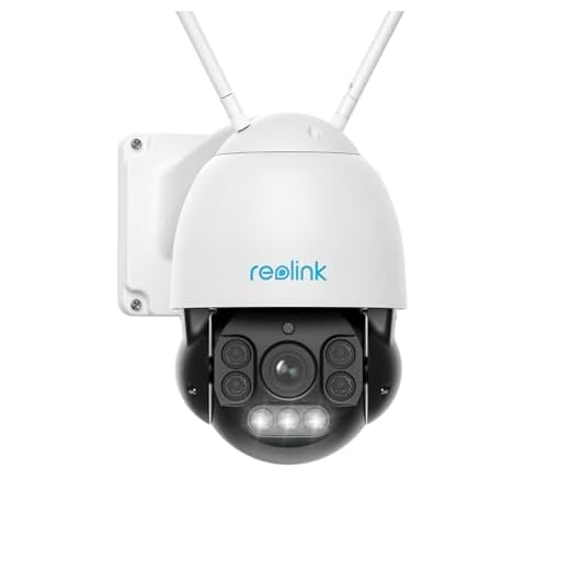 Reolink PTZ WiFi-kamera utomhus 5MP, 5X optisk zoom, 190ft fullfärgs nattvision, 2,4/5GHz WiFi kamera med detektering av människor/fordon, automatisk spårning, 360°-vy, 2-vägs ljud, IP66, RLC-523WA