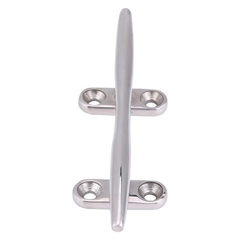 Marine Yacht Dock Cleat flache Oberseite Basis, Keenso 5 Zoll Boot Dock Cleat flache Oberseite Basis Edelstahl Heavy Duty Deck Cleats Auto-tuning Cover