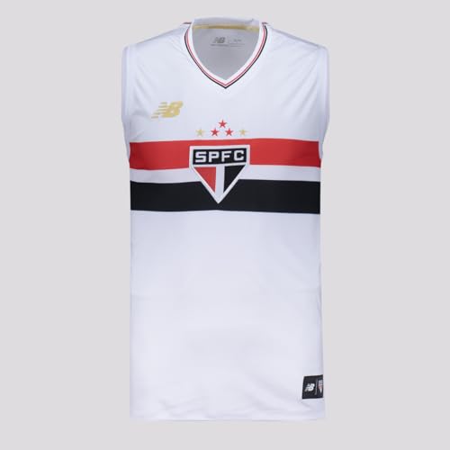 Regata Masculina Nb Torcedor Home Spfc 2025, Masculino, Branco/Vermelho/Preto, M