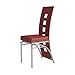 Coaster Set of 2 Los Feliz Dining Chairs, Red and Silver