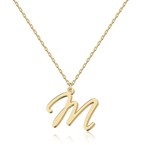UMAGICBOX Collar Colgante de Inicial M Personalizada para Mujeres, Chapado en Oro de 18K - Elegante y Resistente al Deamiento, Regalo para Cumpleaños, Navidad, Día de San Valentín