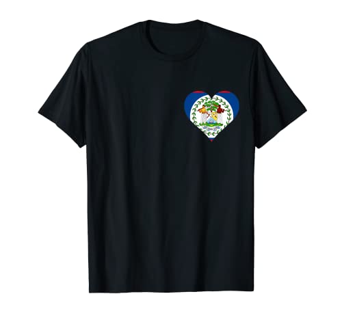 Belice Flag Heart Belize Gifts Love Belize Camiseta