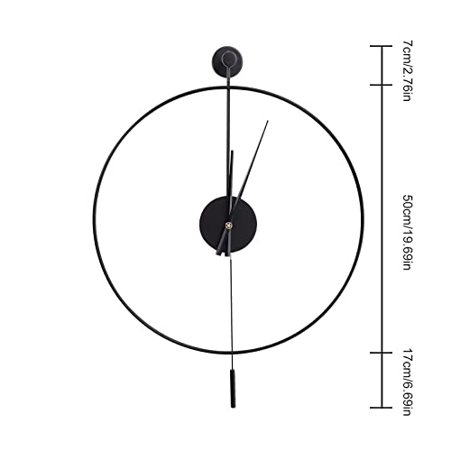 Reloj de pared grande con péndulo y diseño moderno, 20 pulgadas miniatura 2