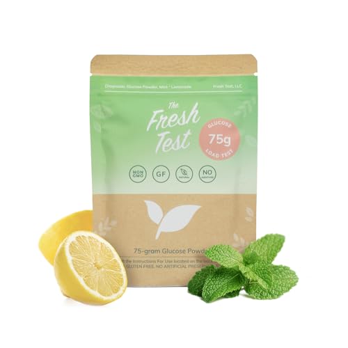 The Fresh Test® Glucose Beverage, 75-gram Powder Drink Mix | Additive-Free, Non-GMO, Organic Ingredients | Mint Lemonade