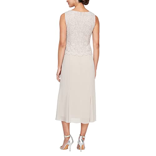 Image of Alex Evenings Women's Tea Length Jacket Dress, Perfect for Weddings, Formal Events (Petite and Regular Sizes)