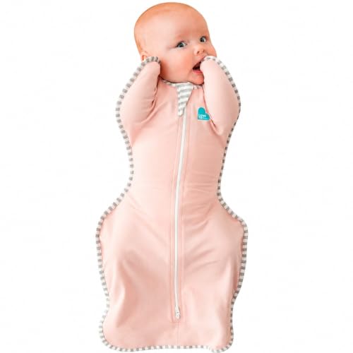 Image of Love To Dream Swaddle UP, Baby Sleep Sack, Twin Zipper for Easy Diaper Changes, Arms UP Position, Hip-Healthy, Lightweight & Breathable, Moderates Temperatures 20-24C, Small 1-3 Months, Dusty Pink