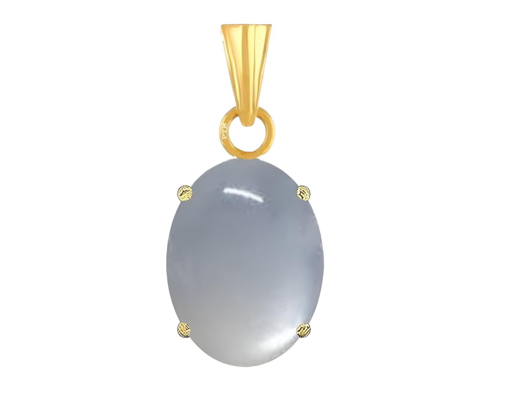 Ptm Natural Moonstone/Chandrakant 3.25 to 10.25 Ratti or 3.00 to 9.50 Carat Astrological Certified Gemstone Panchdhatu/5 Metals 22k Gold Plated Pendant for Men & Women