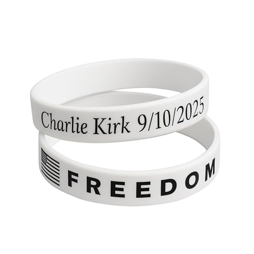 ColisPar Charlie Kirk Freedom Memorial Rubber Silicone Band Wristband Bracelets for Men Women, Charlie Kirk Merch Merchandise, American True Hero I Am We Are All Charlie Kirk Now In Memory Of Charlie