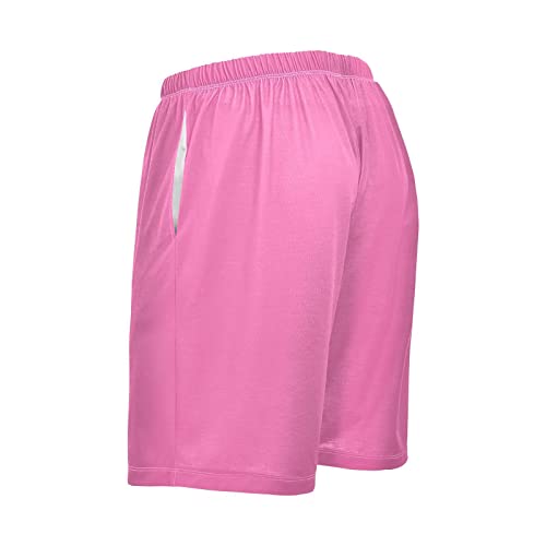 Hot Pink Pajama Shorts for Men,Men's Pajama Bottoms,Sleepwear S4
