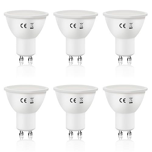 Kowanie GU10 Bombilla LED 6W, blanco frío, reemplaza a la bombilla incandescente de 60W, lámpara de 5000K, ángulo de haz de 110°, reflector de foco no regulable, bombilla LED GU10, Pack de 6