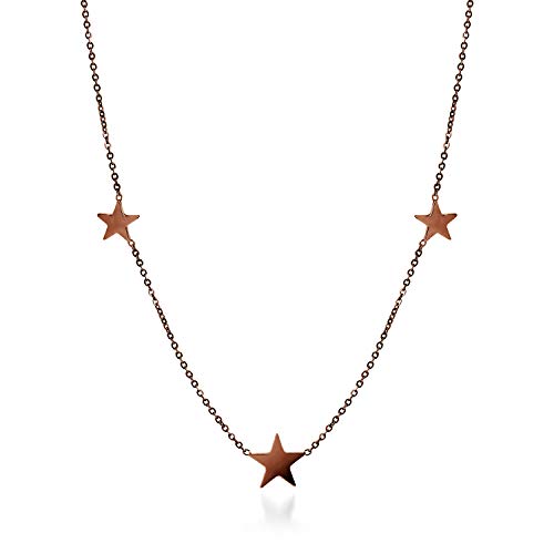 555Jewelry Stainless Steel Dainty Tri Star Necklace Pendant for Women & Ladies