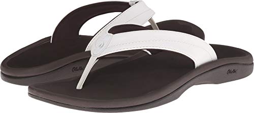 Olukai Women's Ohana Java Brown Sandal 6.5 (England) White/Java Dark, White Java Dark, 9 B(M) US