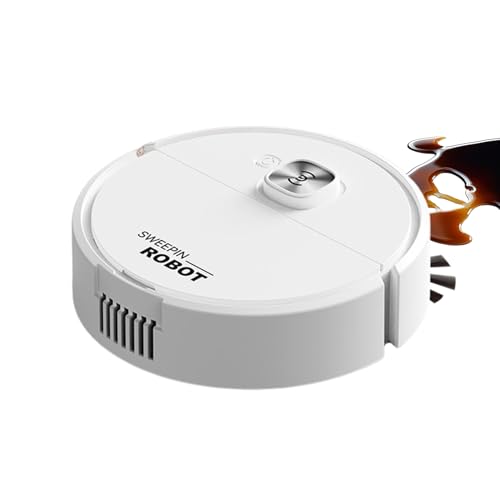 Robot aspirapolvere, ricaricabile, con forte aspirazione, per la pulizia dei pavimenti, per detriti, capelli, polvere, soggiorno, sala da pranzo, camera da, appartamento