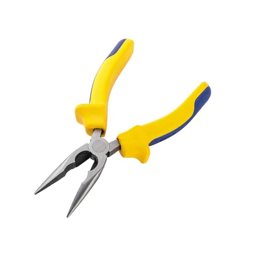 Image of Tata Agrico 6 Inch Long Nose Plier | Chrome Vanadium Steel | Induction Hardened Cutting Edges | Forged C50 Steel | Polished Head | Comfort Grip Handle | Durable Hand Tool | (Pack of 1, PLN001)