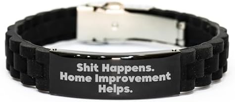 Funny Home Improvement Gifts for Men from Friends, Home Improvement Enthusiast Birthday Unique Gifts, Inspirational Glide lock Clasp Bracelet for Men, Home Improvement Helps image 4