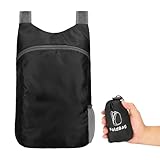 Arroopu Sportrucksack, faltbarer Rucksack für Reisen, wasserdichte Wander-Aufbewahrungstaschen für Rucksackreisen, Reisepass, Abenteuer, Angeln, Sport, Fitness, Familienpark, Kreuzfahrt