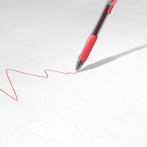Image of STAPLES ProGel Retractable Gel Pen, Fine Point, 0.7mm, Red Ink, 5 /Pack