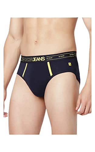 Image of Underjeans Men's Cotton Blend Briefs (Pack of 2) (UJNPBS017E2NAVYRED)