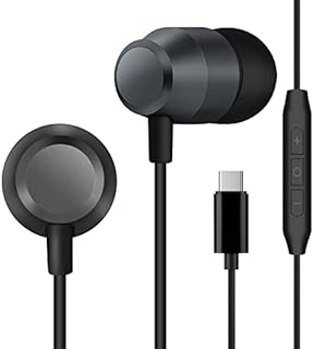 PALOVUE USB C Headphones for Samsung Galaxy S22 Ultra S21 FE S20 A53, in-Ear Type C Earbuds Magnetic Earphones with Microphone Compatible with Google Pixel 7 6 5 4, One Plus 9 8 7T, Black