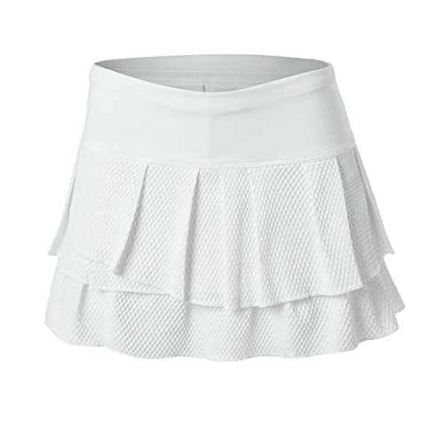 Lucky In Love Wavy Pleat Tier Skort White