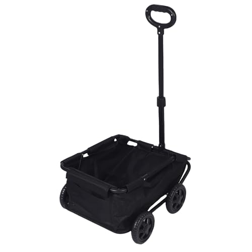 Ycauty Cochecito Multifuncional Plegable para Animales de Compañía, 4 Ruedas Portátiles para Viaje al Aire Libre y Camping (Negro)