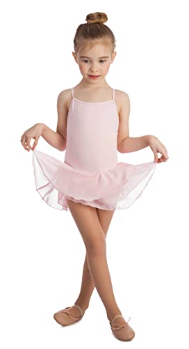Elowel Basic Skirted Camisole Girls Gymnastics Leotards – Dance Leotard For Ballet, Cheerleading, Exercise, Costumes – Baby Pink Leotard For Girls - Size 2-14 Years #TOP2