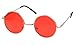 ShadyVEU - Retro Colorful Tint Lennon Style Round Groovy Hippie Wire Sunglasses (Red Lens, 50)