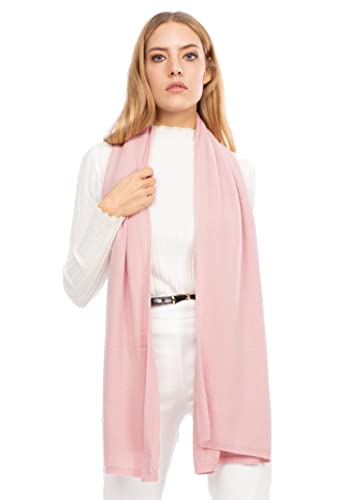 Marine Cashmere - Bufanda de mezcla de cachemira para mujer, de suave hilo de cachemira, fabricada en Italia., Rosa, Talla única Cover