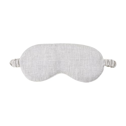Pure Linen Eye Mask, 100% Linen Eye Mask for Girls,Travel Breathable Sleep Mask,Adjustable Strap, Hypoallergenic, Cooling with Travel Bag Gift Package(Oat)