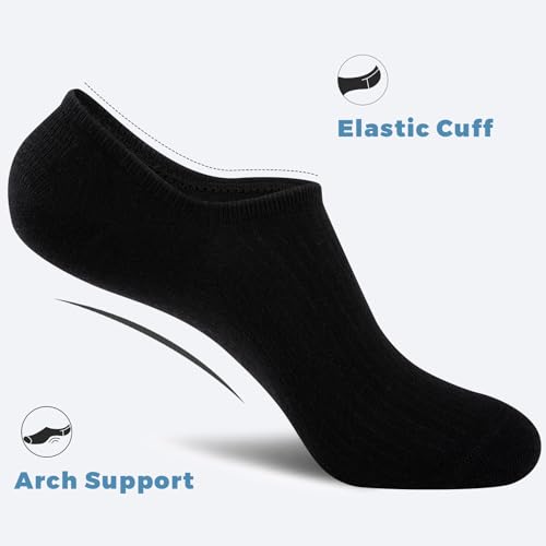 COOVAN No Show Socks for Men 7 Pack Cotton Casual Basic Invisible Socks with Non Slip Grip3