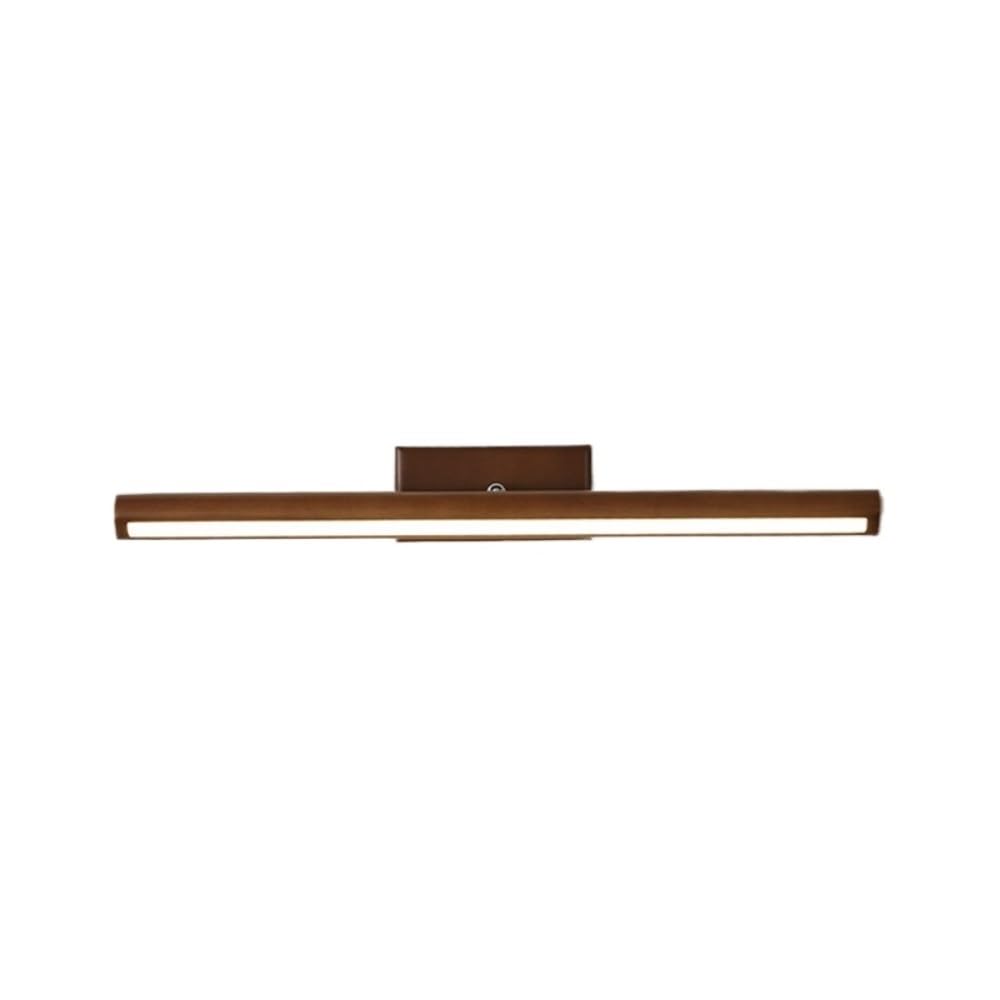 Lámpara de pared LED para espejo maquillaje 40cm: luz cálida para baño y tocador color nogal