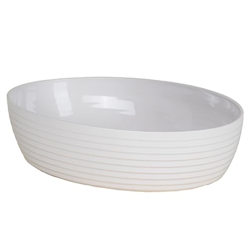 Travessa Oval Com Friso LE CHEF 28x19,5x6 Cm Branca 1828 PARAMOUNT
