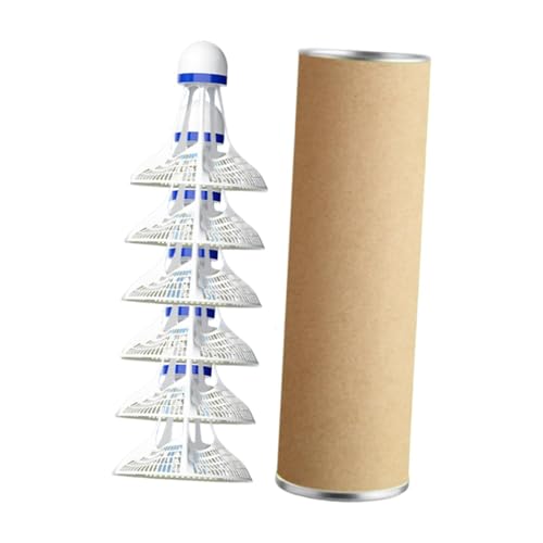 rockible Windproof Badminton Balls Set for Parks, Grasslands Wear Resistant Portable 2.5x2.5inch Foam Head, White 6Pcs